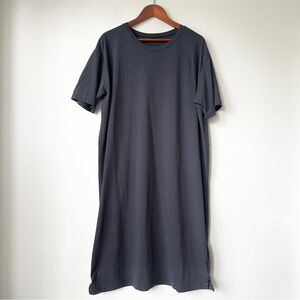 INDIBRAND | BASIC COTTON RELAXED T-SHIRT MIDI LENGTH DRESS LIGHTWEIGHT KOREAN